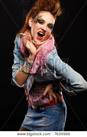 Glam Punk Girl kouření
