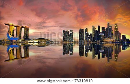 Singapore Skyline at sunset