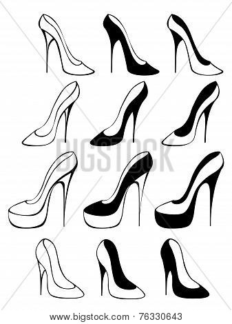 Silhouettes Of Shoes