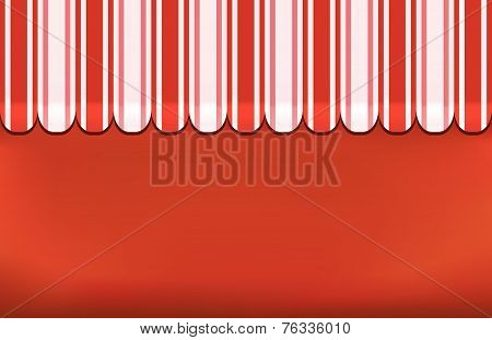 awning shop background on red
