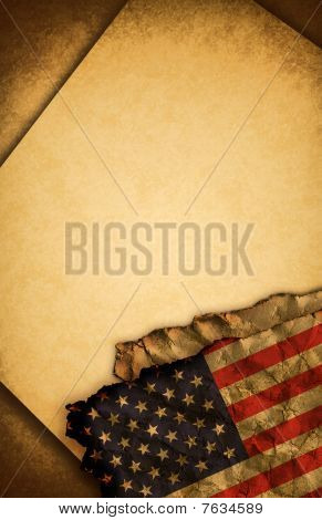 Vlajka USA a starého papíru