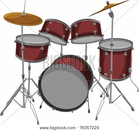 Vector Of Drum Set.