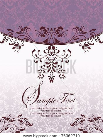 Purple Floral Bridal Shower Invitation