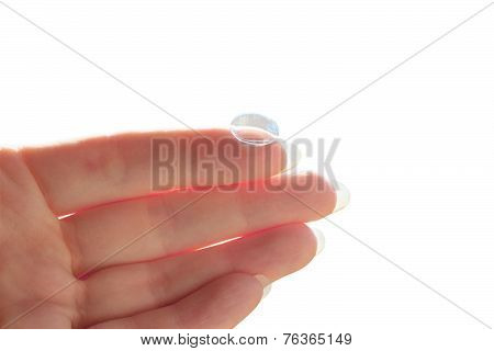 Contact lens isolated on a white