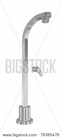 Modern Shower Fixtures With Chrome Finishing, 3D Illustration