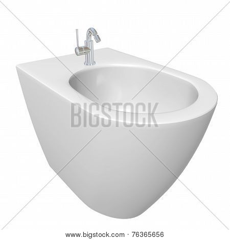 Round Bidet Design For Bathrooms. 3D Illustration