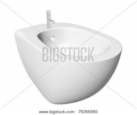 Round Bidet Design For Bathrooms. 3D Illustration