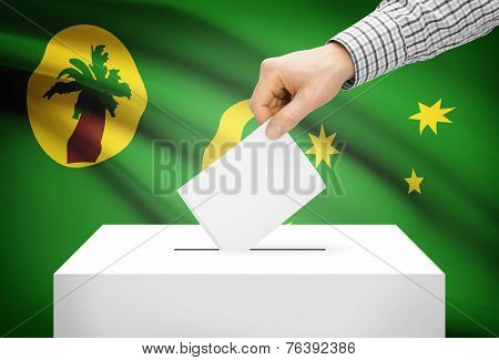 Voting Concept - Ballot Box With National Flag On Background - Territory Of The Cocos (keeling) Isla