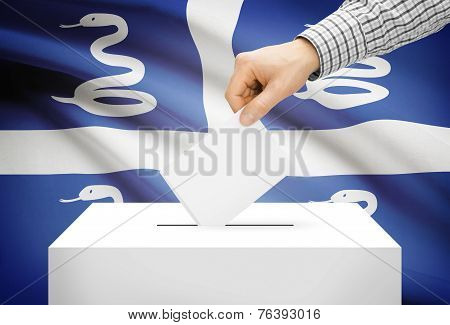 Voting Concept - Ballot Box With National Flag On Background - Martinique