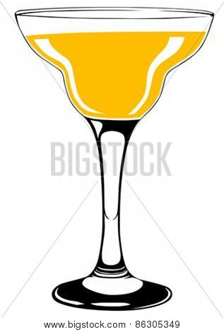 Cocktail in a glass on white background