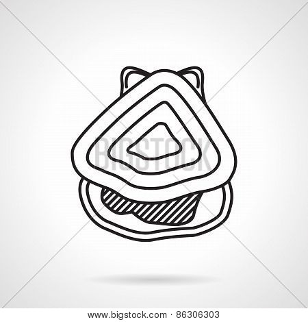 Oyster black line vector icon
