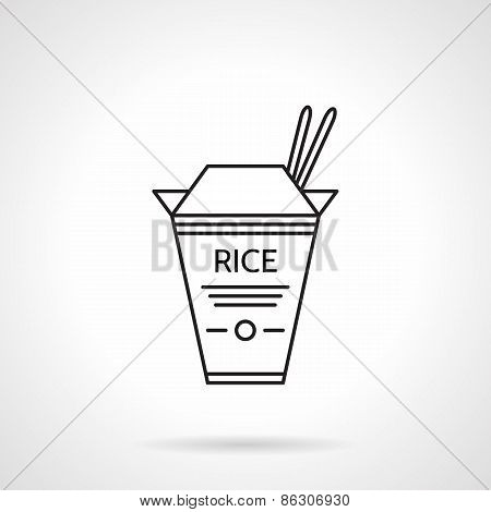 Rice pack black line vector icon