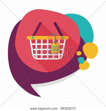 Shopping Basket Flat Icon With Long Shadow,eps10