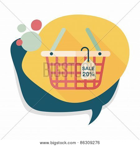 Shopping Basket Flat Icon With Long Shadow,eps10