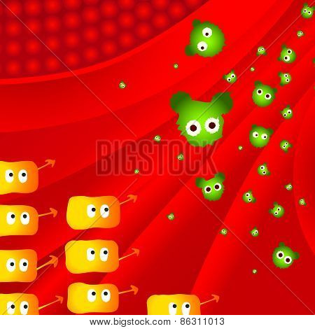 Attack of illness bacteria