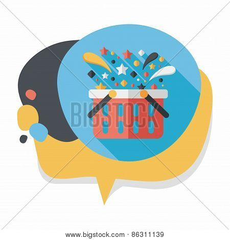Shopping Basket Flat Icon With Long Shadow,eps10