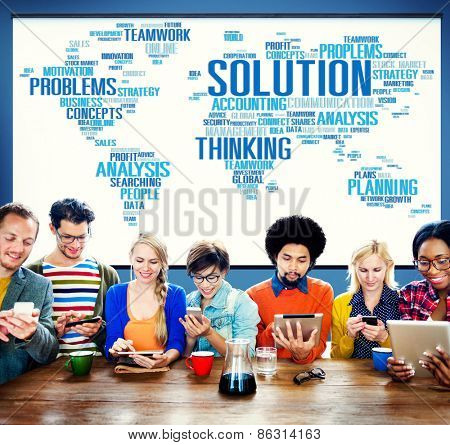 Solution Success Sloved Decision Strategic Progress Concept