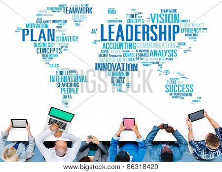Leadership Boss Management Coach Chief Global Concept