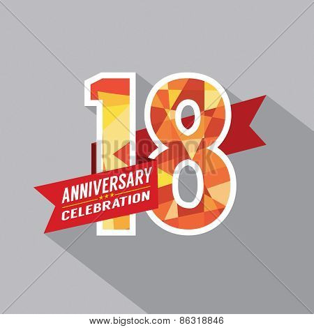 18Th Years Anniversary Celebration Design.