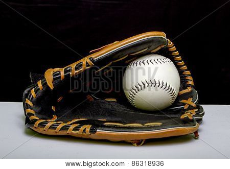 Slowpitch Softball Mitt And Ball