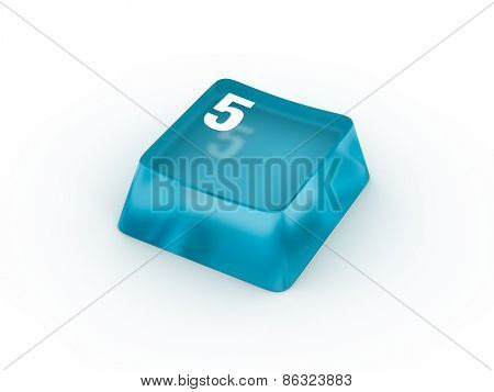 Keyboard button with number FIVE