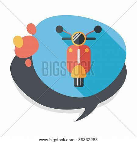 Transportation Scooter Flat Icon With Long Shadow,eps10