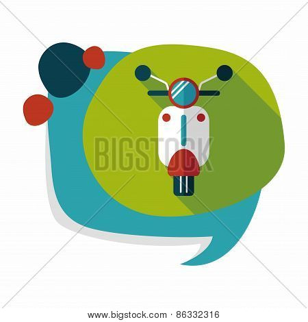 Transportation Scooter Flat Icon With Long Shadow,eps10