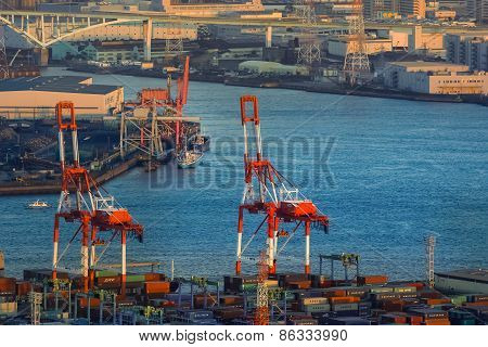 Osaka Bay - an Industrial District in Osaka City, Japan