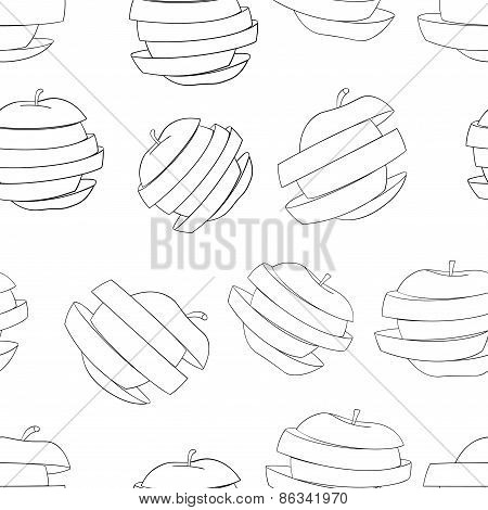 Delightful Garden - Seamless Pattern Of A Lot Of Sliced Apples.