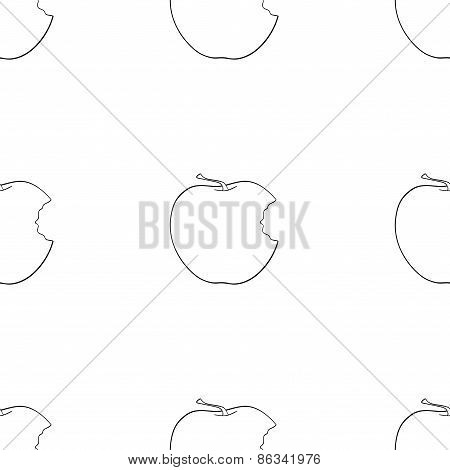 Delightful Garden - Seamless Pattern Of Bitten Apple