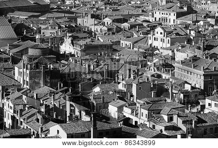 Venice, Italy, Many Houses Seen From The Campanile Di San Marco