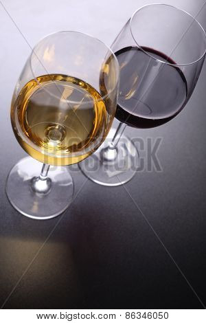 Glass Of Red And White Wine