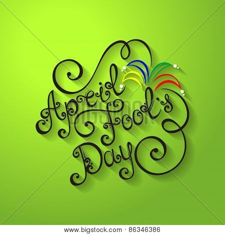 Vector April Fool's Day Inscription, Holiday Symbol. Hand Drawn Lettering