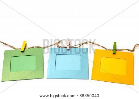 Colored  Photo Frame Isolated Over White