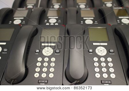 Modern Executive office VoIP desk telephones