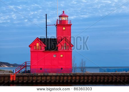 Big Red Lighthouse In Holland Michigan
