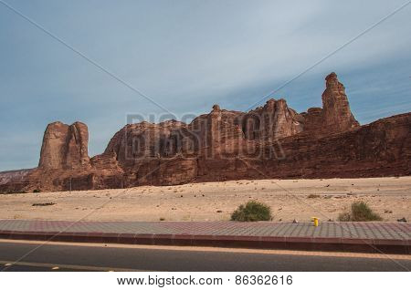 Rock Formations Near Al-ula In The Deserts Of Saudi Arabia