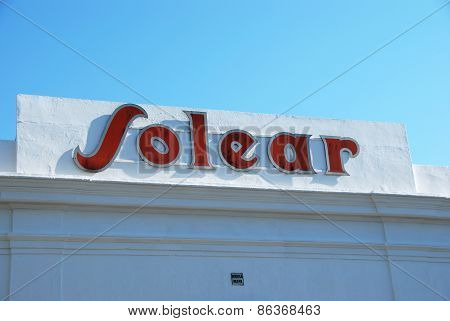 Solear Bodega sign, Sanlucar de Barrameda.