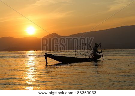 Traditional fisherman, Burma