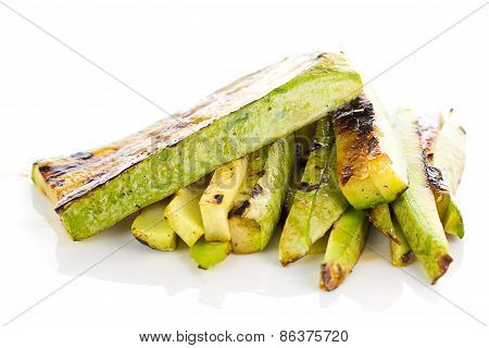 Fried Begetable Marrow Isolated On White