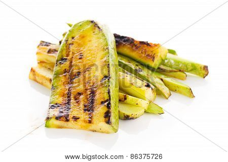 Fried Begetable Marrow Isolated On White