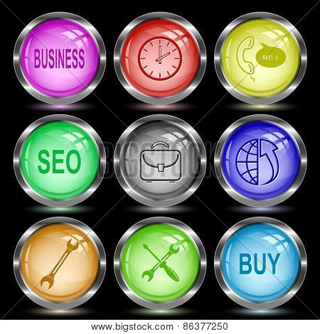 Business set. Internet button. Vector illustration.