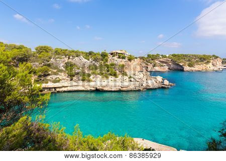 Majorca Cala Llombards Santanyi beach in Mallorca Balearic Island of Spain