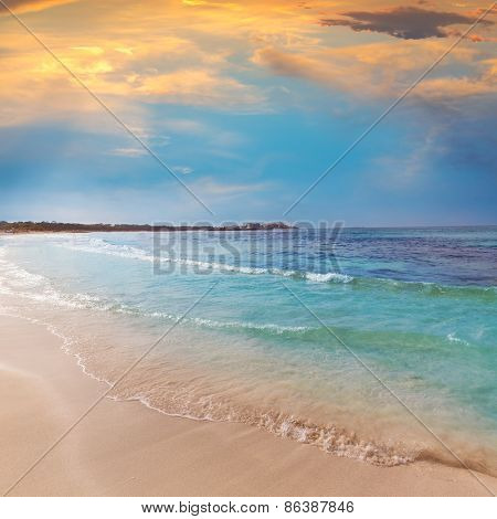 Majorca Es Trenc ses Arenes beach in Campos Balearic islands of Mallorca Spain