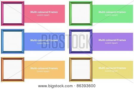 Six different color photo frames