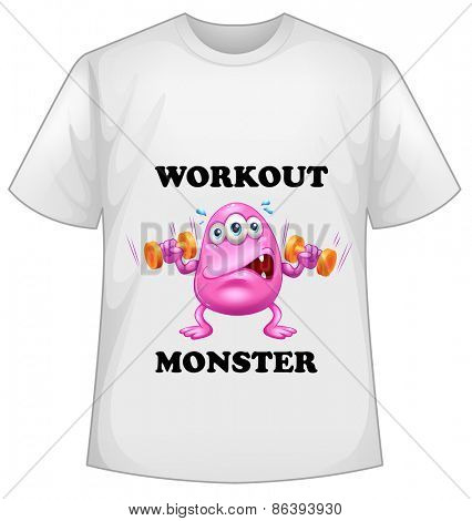 Single shirt with monster screen in the front