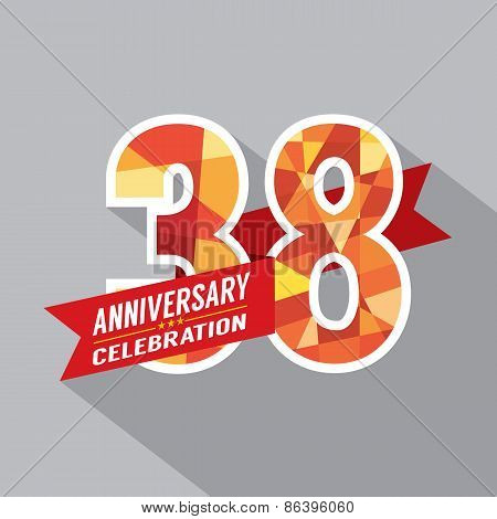38Th Years Anniversary Celebration Design.