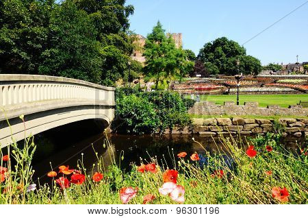Tamworth Castle Gardens and River.