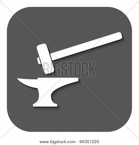 The smithy icon. Forge and stithy, blacksmith symbol. Flat