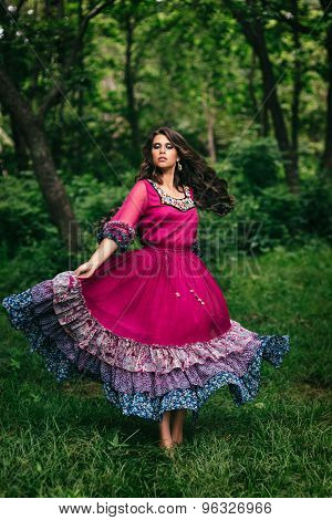 Portrait of a beautiful girl gypsy